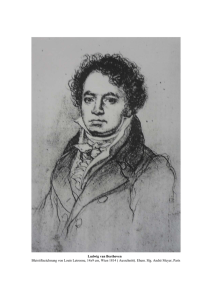 Ludwig van Beethoven Bleistiftzeichnung von Louis Letronne, 14x9