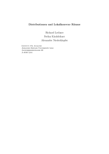 Distributionen und Lokalkonvexe Räume von Richard Lechner