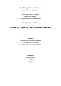Involution von Thymus und Peyer Plaques durch Interferon-α
