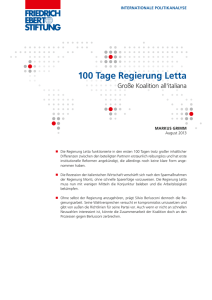 100 Tage Regierung Letta - Bibliothek der Friedrich-Ebert