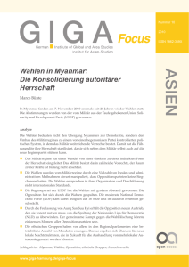 Wahlen in Myanmar: Die Konsolidierung autoritärer Herrschaft