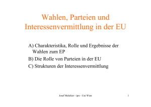 Wahlen, Parteien und Interessenvermittlung in der EU