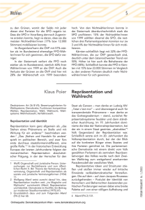 Klaus Poier: Repräsentation und Wahlrecht