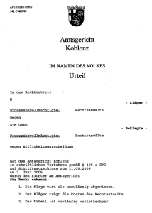 Urteil Amtsgericht Koblenz vom 2. Juni 2005 Az 141 C