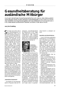 Gesundheitsberatung für ausländische Mitbürger