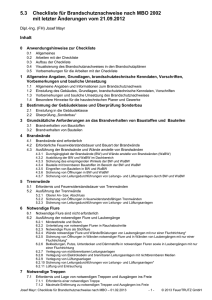 Checkliste für Brandschutznachweise nach MBO 2002