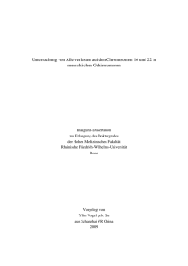 Untersuchung von Allelverlusten auf den Chromosomen 16 und 22