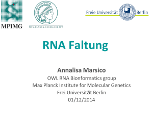 RNA Faltung - Max Planck Institut für molekulare Genetik