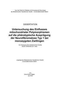 Untersuchung des Einflusses mitochondrialer