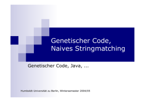 Genetischer Code, Java - Hu