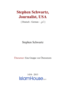 Stephen Schwartz, Journalist, USA
