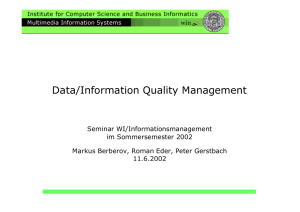 Data Quality Management - Gerstbach Business Analyse