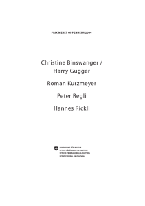 Christine Binswanger / Harry Gugger Roman Kurzmeyer Peter Regli