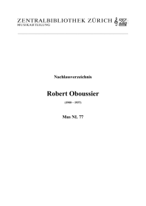 Robert Oboussier - Zentralbibliothek Zürich