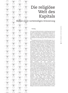 Die religiöse Welt des Kapitals