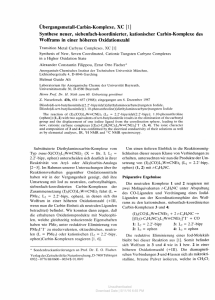 Übergangsmetall-Carbin-Komplexe, XC [1] Synthese