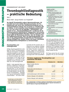 Thrombophiliediagnostik – praktische Bedeutung