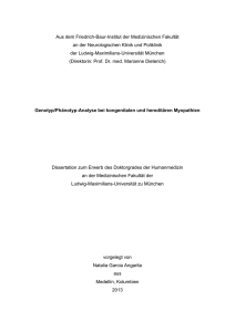 Genotyp/Phänotyp-Analyse bei kongenitalen und hereditären