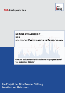 Soziale Ungleichheit und politische Partizipation in Deutschland Ein