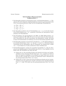 Intermediate Microeconomics Aufgabenblatt 5