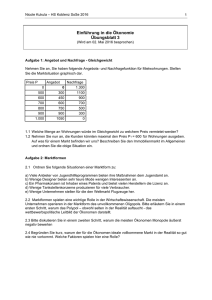 Einführung in die Ökonomie Übungsblatt 3