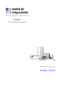 Archiv - Findmittel online Jacoby, Henry