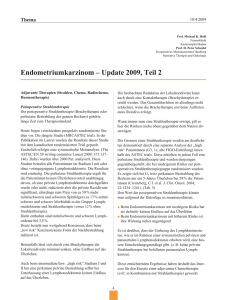 Endometriumkarzinom – Update 2009, Teil 2