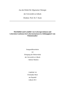 Morbidität und Letalität von Leberoperationen und