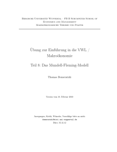 Das Mundell-Fleming-Modell - Bergische Universität Wuppertal