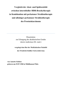 Vergleich von Akut- und Spättoxizität bei interstitieller HDR