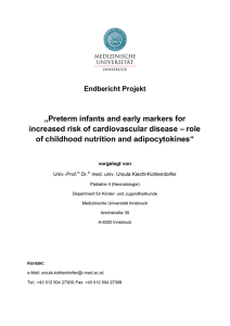 „Preterm infants and early markers for increased risk of