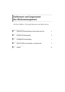 Stellenwert und Gegenstand des Markenmanagement