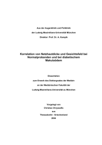 Korrelation von Netzhautdicke und Gesichtsfeld bei