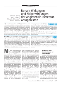 Renale Wirkungen und Nebenwirkungen der Angiotensin