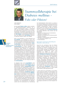 Stammzelltherapie bei Diabetes mellitus