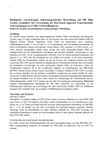 Biologische Auswirkungen elektromagnetischer Bestrahlung mit 900