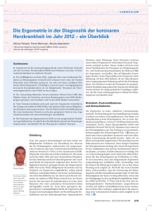 Die Ergometrie in der Diagnostik der koronaren Herzkrankheit im