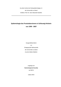 Epidemiologie des Prostatakarzinoms in Schleswig
