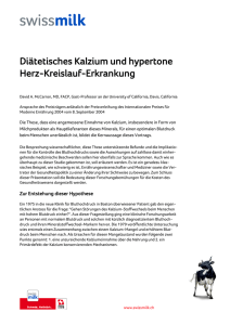 Diätetisches Kalzium und hypertone Herz-Kreislauf