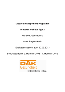 Disease Management Programm Diabetes mellitus Typ 2 der DAK