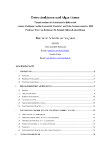 Datenstrukturen und Algorithmen Minimale Schnitte in Graphen