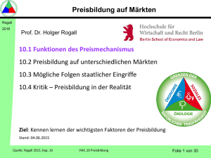 Preisbildung auf Märkten - Prof. Dr. Holger Rogall