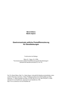 Gewinnmaximale zeitliche Preisdifferenzierung für Dienstleistungen