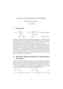 Seminarvortrag: Magnetische Monopole