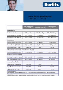 Preise Berlitz Sprachtraining 15.04.14 – 14.04.15