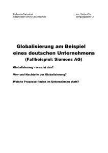 Globalisierung am Beispiel eines deutschen Unternehmens