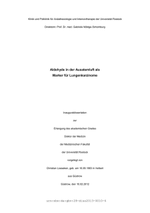 Aldehyde in der Ausatemluft als Marker für Lungenkarzinome