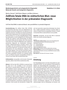 Zellfreie fetale DNA im mütterlichen Blut: neue