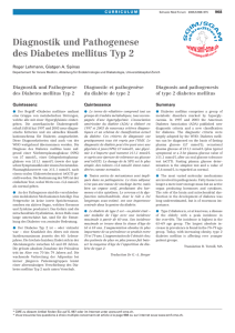 Diagnostik und Pathogenese des Diabetes mellitus Typ 2