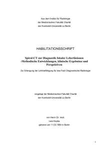 Spiral-CT zur Diagnostik fokaler Leberläsionen